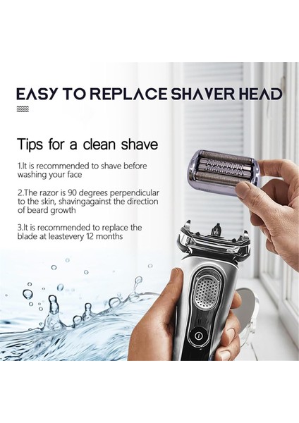 Braun Series 9 Tıraş Makinesi Folyo Bıçakları 9290CC, 9291CC, 9370CC, 9293S, 9385CC, 9390CC Için 92M Elektrikli Tıraş Makinesi Yedek Başlığı (Yurt Dışından) indirimleri