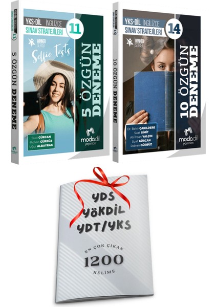 Yks Ydt Yksdil Modadil 5 Deneme + 10 Deneme Toplam 15 Deneme 2li Set 1200 Kelime Hediyeli
