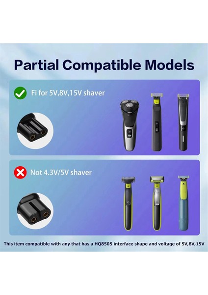 15V HQ8505 Tip-C Tıraş Makinesi Adaptörü Şarj Dönüştürücü Philips Norelco One Blade Pro QP6520 QP6530QP6510 Sakal Tıraş Makinesi B (Yurt Dışından) modelleri