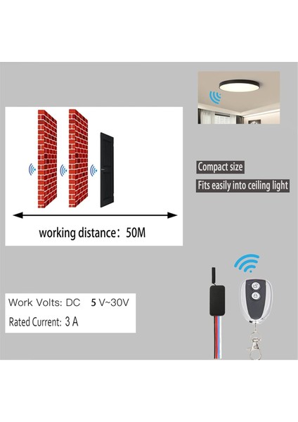 Kablosuz Uzaktan Kumanda Anahtarı Dc 12V Mini Uzaktan Kumanda Anahtarı, Dc 5V/12V/24V/30V 5A Röle, Işık Şeritleri, Elektrikli Kapı Kilitleri Için (Yurt Dışından) fırsatları