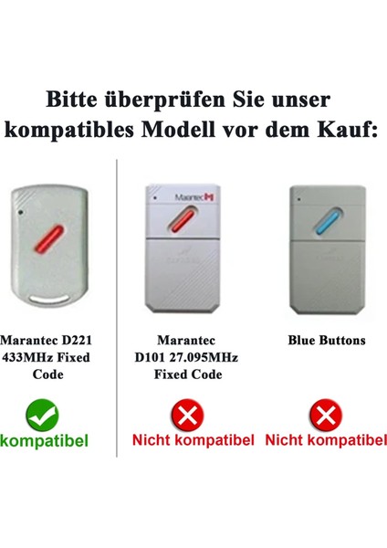 Marantec 433MHZ El Tipi Verici Dijital 382, 302, 384, 304 Için Garaj Kapısı Açacağı Uzaktan Kumandası (Yurt Dışından)