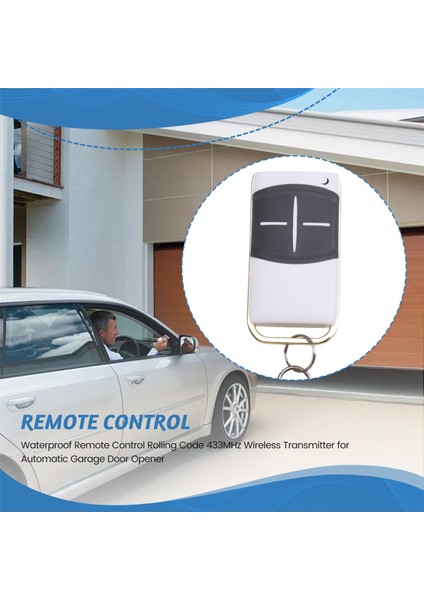 Otomatik Garaj Kapısı Açacağı Için Su Geçirmez Uzaktan Kumandalı Rolling Code 433MHZ Kablosuz Verici (Yurt Dışından)