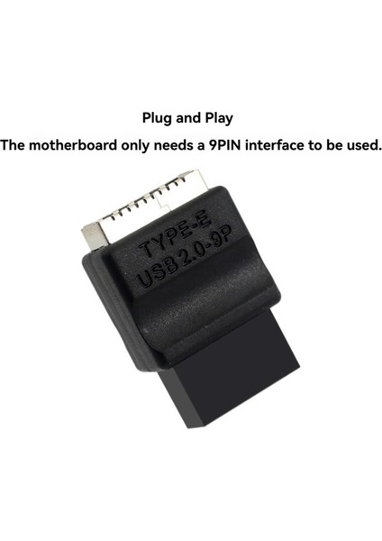 Anakart Usb2.0 9pın Erkek - Tip-E Dişi Adaptör Type-E Arayüz Başlığı Adaptörü (Yurt Dışından)