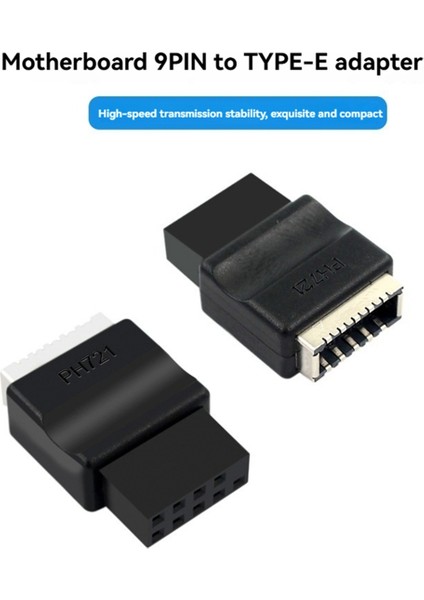 Anakart Usb2.0 9pın Erkek - Tip-E Dişi Adaptör Type-E Arayüz Başlığı Adaptörü (Yurt Dışından)
