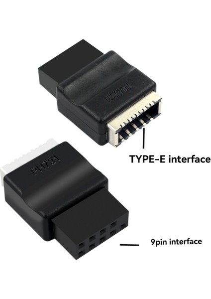 Anakart Usb2.0 9pın Erkek - Tip-E Dişi Adaptör Type-E Arayüz Başlığı Adaptörü (Yurt Dışından)