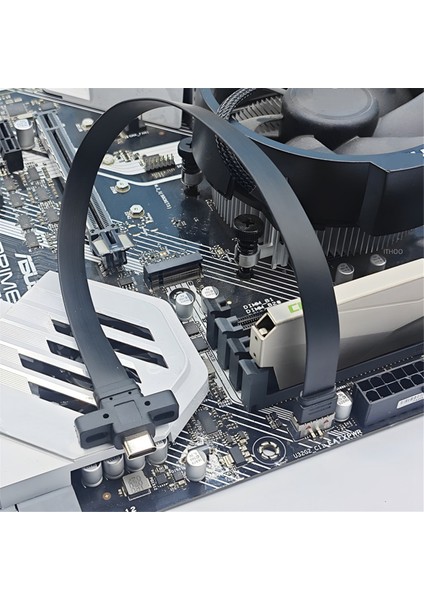 Usb3.2 GEN2X2 Kartı Hat Tipi-E Terminali Tip-C Ön C Ana 10G/20GBPS Düz Tel 30CM (Yurt Dışından)