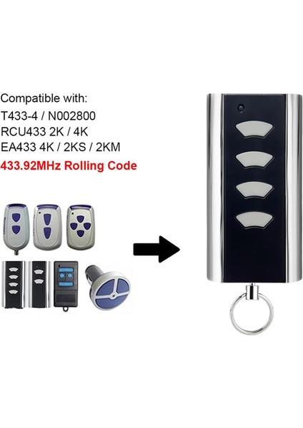Normstahl Entrematic Rcu 433-2 Için 2 Adet Garaj Uzaktan Kumandası, Crawford Standart Çelik 433.92 Garaj Kapısı Anahtarı (Yurt Dışından)