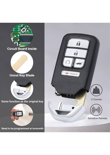 Araba Uzaktan Anahtarı 433MHZ ID47 Çip KR5V2X Honda Civic 2018-2021 Crv 2017-2022 Pilot 2016-2021 Araba Anahtarı (Yurt Dışından) modelleri