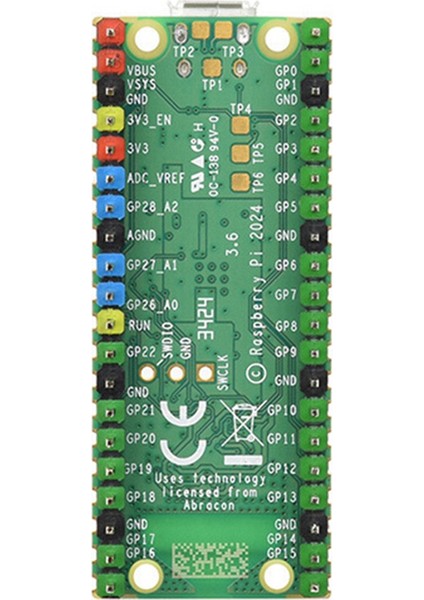 Raspberry Pi Pico 2 W Mikrodenetleyici Geliştirme Kartı RP2350 Çip Desteği Wıfı Bluetooth, Lehimli Renkli Başlık (Yurt Dışından)