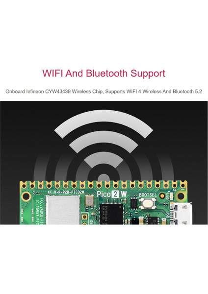 Raspberry Pi Pico 2 W Mikrodenetleyici Geliştirme Kartı RP2350 Çip Desteği Wıfı Bluetooth, Lehimli Sarı Başlık (Yurt Dışından)
