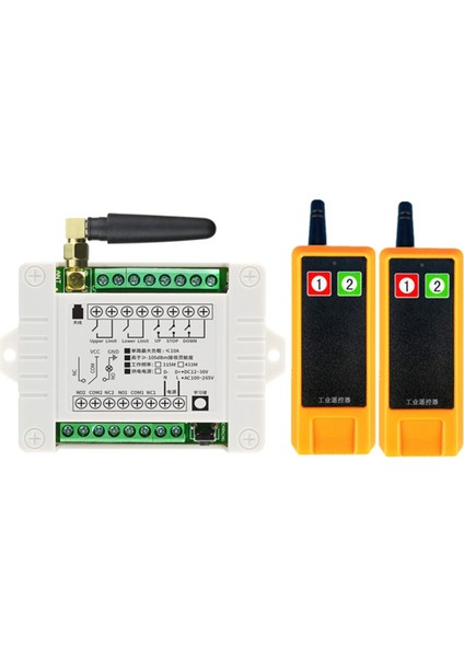433MHZ Endüstriyel Kablosuz Uzaktan Kumanda Anahtarı, Dc 12V/24V/36V, 2ch Rf Alıcısı (Yurt Dışından)