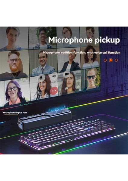 Bluetooth Hoparlörlü Pc USB Hub Çok Işlevli Masaüstü Hoparlör Hub Mikrofon ve Ses Ayarlama Fonksiyonu ile (Yurt Dışından)
