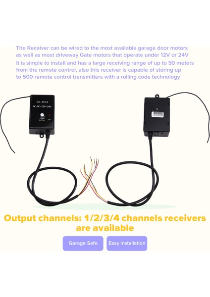 Ge-Rcv1 Garaj Kapısı Açacağı Için Uzaktan Kumandalı Evrensel Alıcı Dc/ac 12V/24V 433MHZ (Yurt Dışından)