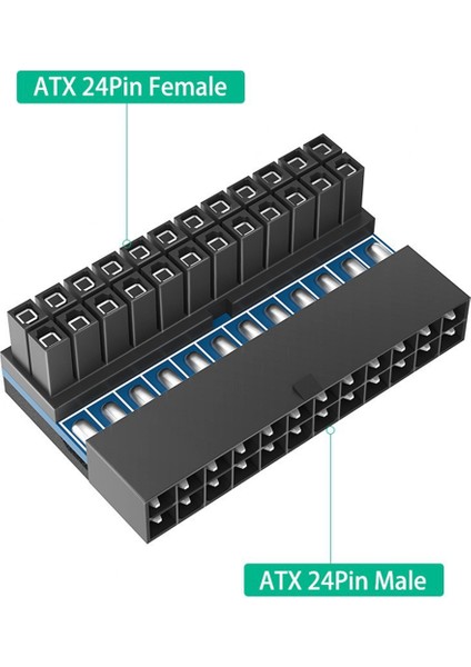 Atx 24 Pin - 90 Derece Güç Fişi Adaptörü Masaüstü Bilgisayarlar Için Güç Kaynağı Kablosu Konnektörü Dıy Montaj Aksesuarları (Yurt Dışından)