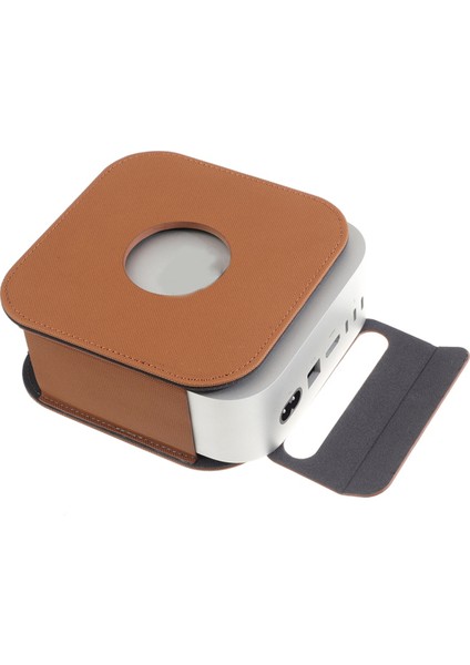 Mac Mini M4/pro Kılıfı Için Koruyucu Kılıf Pu Deri Kılıf Darbeye Dayanıklı Çanta Mac Mini 2024 Kılıfı Kahverengi (Yurt Dışından)
