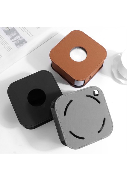 Mac Mini M4/pro Kılıfı Için Koruyucu Kılıf Pu Deri Kılıf Darbeye Dayanıklı Çanta Mac Mini 2024 Kılıfı Kahverengi (Yurt Dışından)