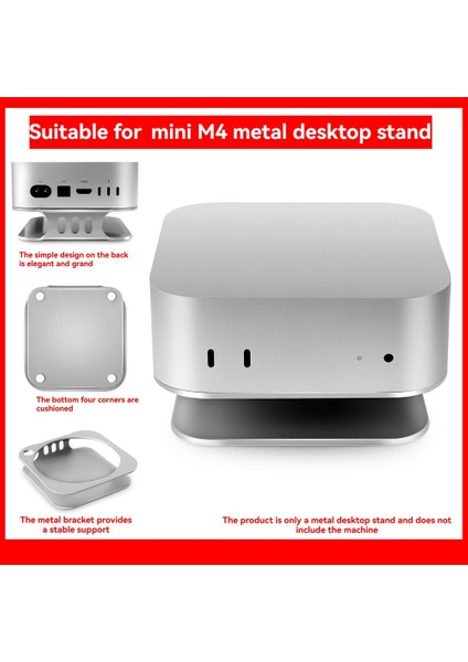Mac Mini M4 2024 Için Masaüstü Standı Isı Dağıtıcı Metal Montaj Yuvası Soğutma Tutucu Aksesuarları (Yurt Dışından)