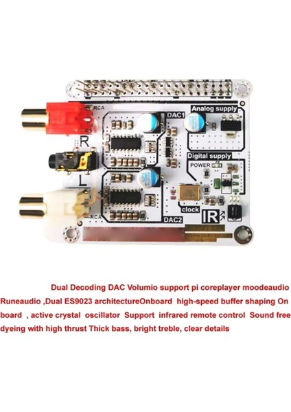 Volumio Moode Raspberry Pi 4b Dual ES9023 Kod Çözücü Dac I2S Hıfı Ağ Dijital Ses Oynatıcı Ses Kartı 3b+2b (Yurt Dışından)
