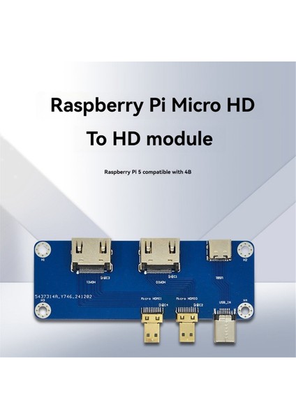 Mikro Tip HDMI Uyumlu - HDMI Uyumlu Adaptör Kartı Usb-C Güç Kaynağı Raspberry Pi 5/4b Için Çift 4K Çıkış (Yurt Dışından)
