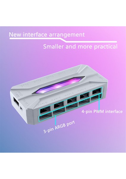 Şasi Fan Hub 10 Port Argb 3pın+Pwm 4pın Port Uzaktan Kumanda ile Donatılmıştır - Aydınlatmayı Kontrol Etme Beyaz (Yurt Dışından)