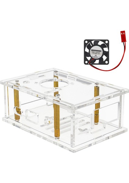 Orange Pi 4A Kasası Için Akrilik Muhafaza Şeffaf Kabuk Soğutucu Fanlı (Yurt Dışından)