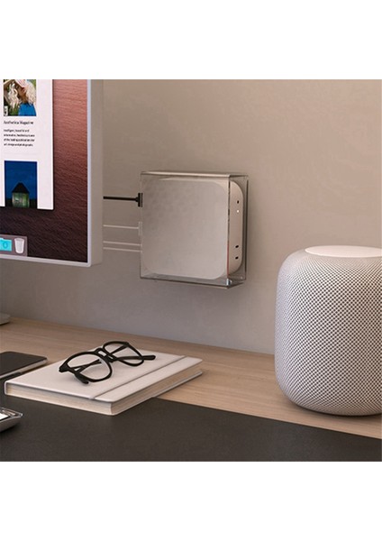 Mac Mini M4 Için Akrilik Kasa Standı Masa Altı Duvar Depolama Standı (Yurt Dışından)