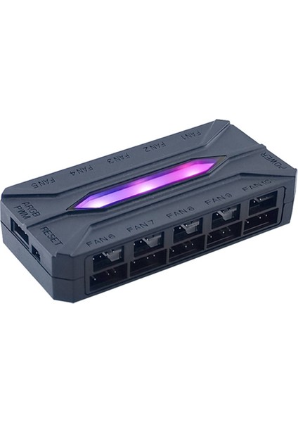 Şasi Fan Hub 10 Port Argb 3pın+Pwm 4pın Port Uzaktan Kumanda ile Donatılmıştır - Aydınlatmayı Kontrol Eden Siyah (Yurt Dışından)