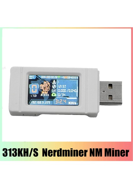 Nerdminer Nm Miner USB Miner 313KH/S Btc Solo Piyango Madencilik Madencisi Renkli Ekranlı Mini Bitcoin Btc Miner Nerd Miner (Yurt Dışından)