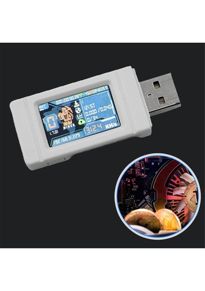 Nerdminer Nm Miner USB Miner 313KH/S Btc Solo Piyango Madencilik Madencisi Renkli Ekranlı Mini Bitcoin Btc Miner Nerd Miner (Yurt Dışından)