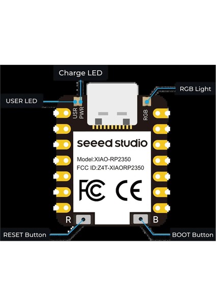 Raspberry Pi Pico 2 Xıao RP2350 Arm CORTEX-M33 ve Hazard3 Rısc-V Ram Için Seeed Studio Düşük Güç Geliştirme Kartı (Yurt Dışından)