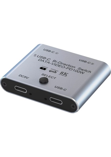 2 Bilgisayar Için Anahtar Ayırıcı, Çift Yönlü USB C Kvm Anahtarı 1 Giriş 2 Çıkış 8K@60Hz/4K@144Hz Video Aktarımı 10GBPS (Yurt Dışından)