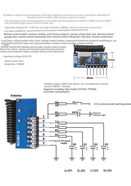 Alıcı Modülü Verici Kod Çözme Alıcı Jog Kendiliğinden Kilitlenen Kilit Kontrol Modülü 433MHZ Uzaktan Kumandalı (Yurt Dışından) modelleri