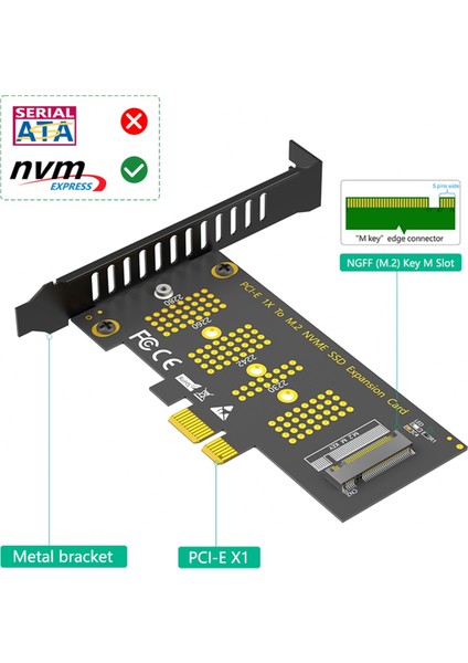 M.2 Ngff Nvme Ssd'den Pcı-E 3.0 1x Adaptörüne (Yurt Dışından)