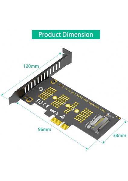 M.2 Ngff Nvme Ssd'den Pcı-E 3.0 1x Adaptörüne (Yurt Dışından)
