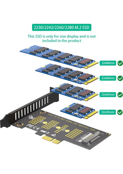 M.2 Ngff Nvme Ssd'den Pcı-E 3.0 1x Adaptörüne (Yurt Dışından)