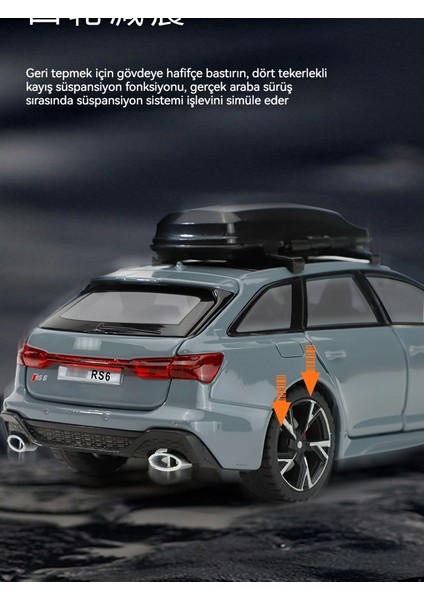 1:32 Audi Rs6 Alaşımlı Oyuncak Araba Modeli Vagon Ses ve Işık Süsleri (Yurt Dışından)