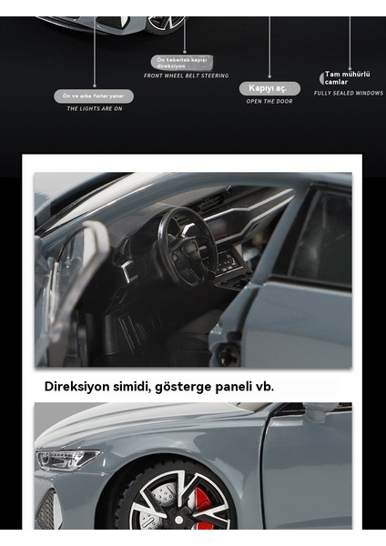 1:32 Audi Rs6 Alaşımlı Oyuncak Araba Modeli Vagon Ses ve Işık Süsleri (Yurt Dışından)