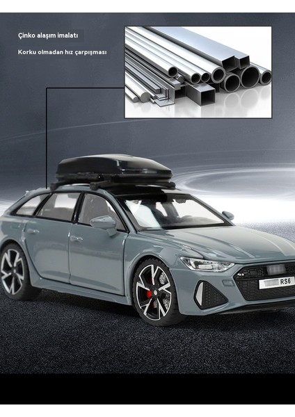 1:32 Audi Rs6 Alaşımlı Oyuncak Araba Modeli Vagon Ses ve Işık Süsleri (Yurt Dışından)