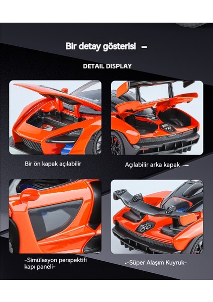 1:24 Mclaren Senna Simülasyonu Ses ve Işık Süspansiyon Alaşımlı Araba Modeli Oyuncak (Yurt Dışından)