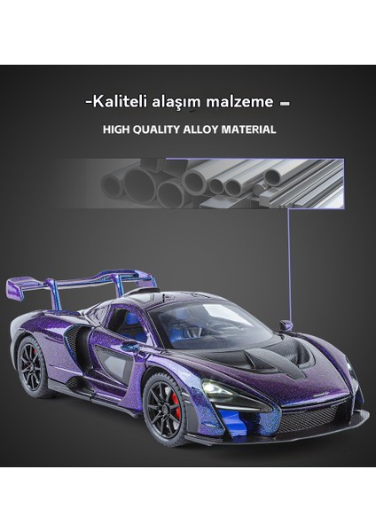 1:24 Mclaren Senna Simülasyonu Ses ve Işık Süspansiyon Alaşımlı Araba Modeli Oyuncak (Yurt Dışından)