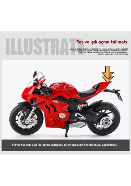 1:9 Ducati V4S Alaşımlı Motosiklet Lokomotif Modeli (Yurt Dışından) modelleri