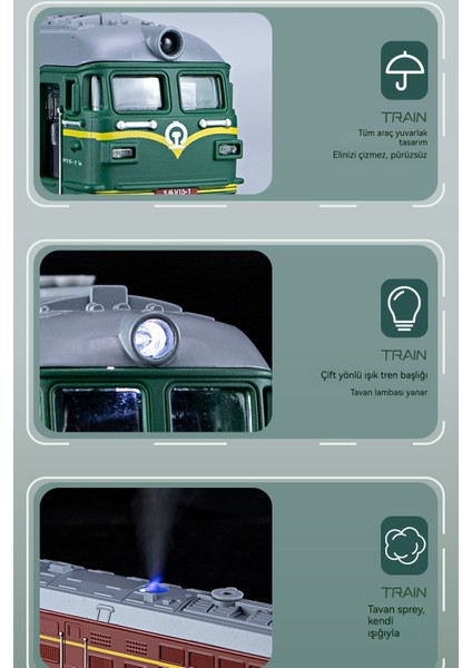 1:86 Büyük Sprey Yeşil Deri Tren Vintage Alaşım Modeli (Yurt Dışından) fiyatları