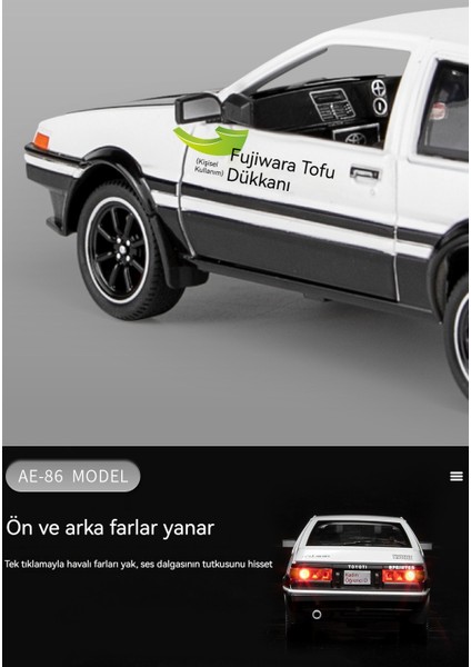 1:24 AE86 Alaşımlı Araba Modeli Açık Kapı Araba Modeli (Yurt Dışından) fiyatları