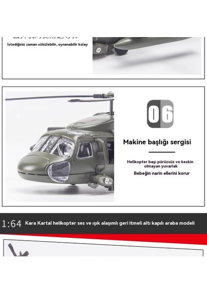 1:64 Black Hawk Savaş Helikopteri Alaşım Model Seti (Yurt Dışından) fırsatları