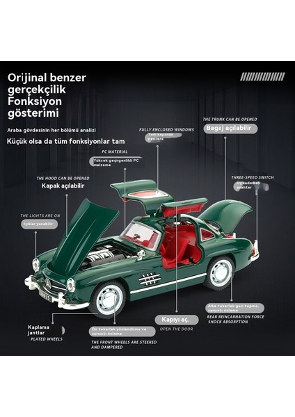 1:32 Ben 300SL Alaşım Model Klasik Araba (Yurt Dışından)