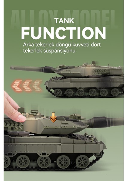 Simülasyon Leopard 2 Ana Savaş Tankı Alaşım Model Oyuncak Araba (Yurt Dışından)