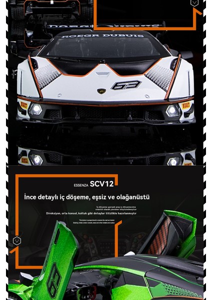 1:24 Lamborghini SCV12 Alaşımlı Araç Modeli (Yurt Dışından) modelleri