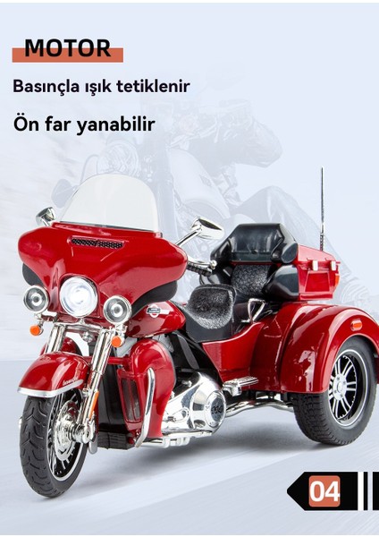 1:9 Davis Üç Tekerlekli Alaşım Motosiklet Sikaplı Çocuk Oyuncak (Yurt Dışından) fırsatları
