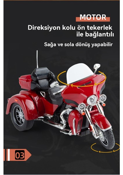 1:9 Davis Üç Tekerlekli Alaşım Motosiklet Sikaplı Çocuk Oyuncak (Yurt Dışından) indirimleri