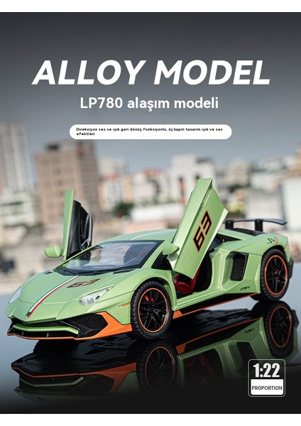 1:24 Rambo LP780 Alaşımlı Spor Araba Modeller (Yurt Dışından) indirimleri